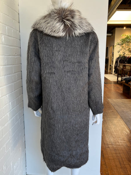 Fur Trim Embellished Coat Size Small