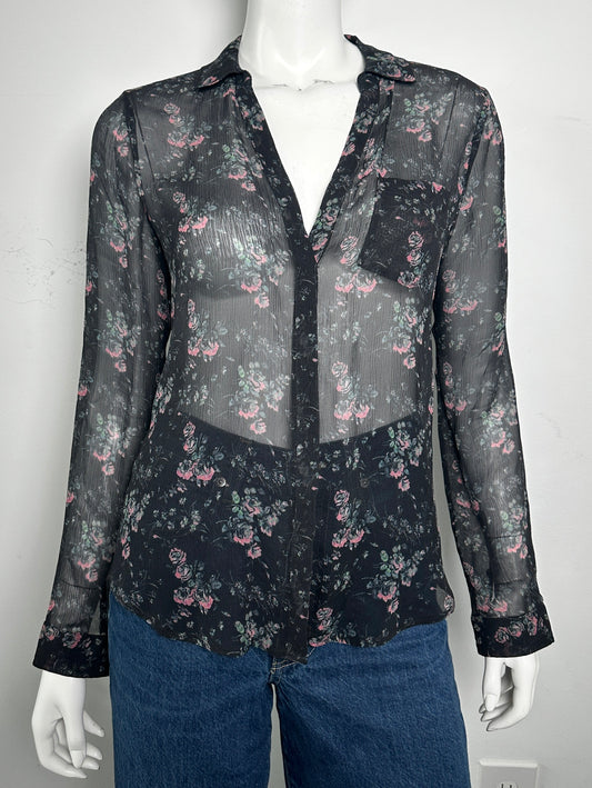 Everleigh Silk Floral Blouse Size Small
