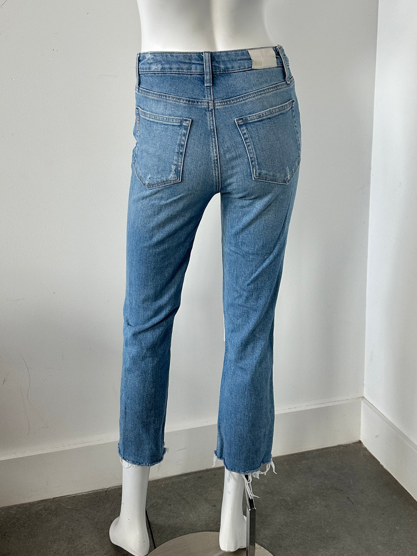 High Rise Straight Leg Distressed Jeans Size 26