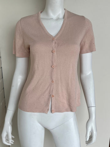 Button Front Short Sleeve Cardigan Size Small