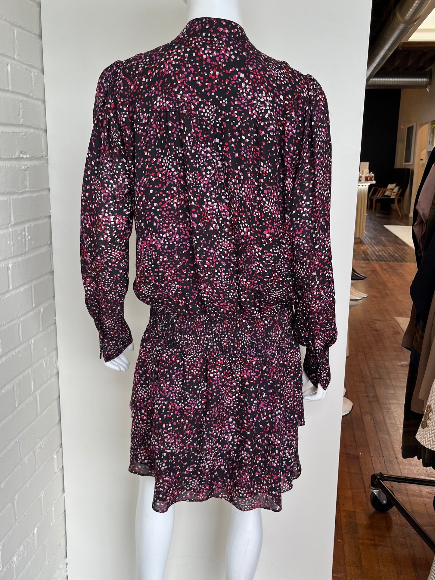 Silk Geo Print Mini Dress Size Small
