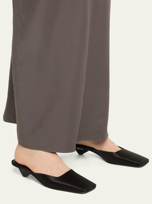 Satin Square Toe Ballerina Mules Size 37