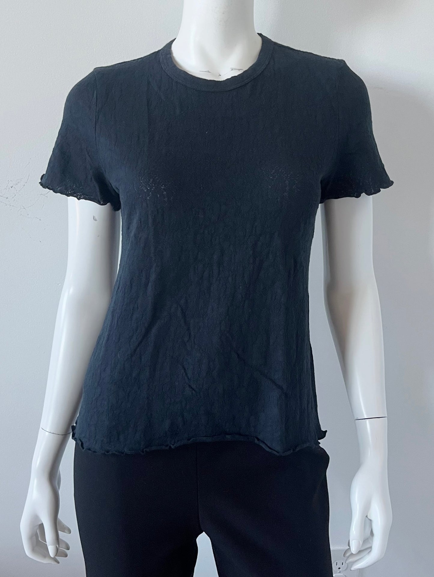 Gemma Jacquard Crew Neck Tee Size Large