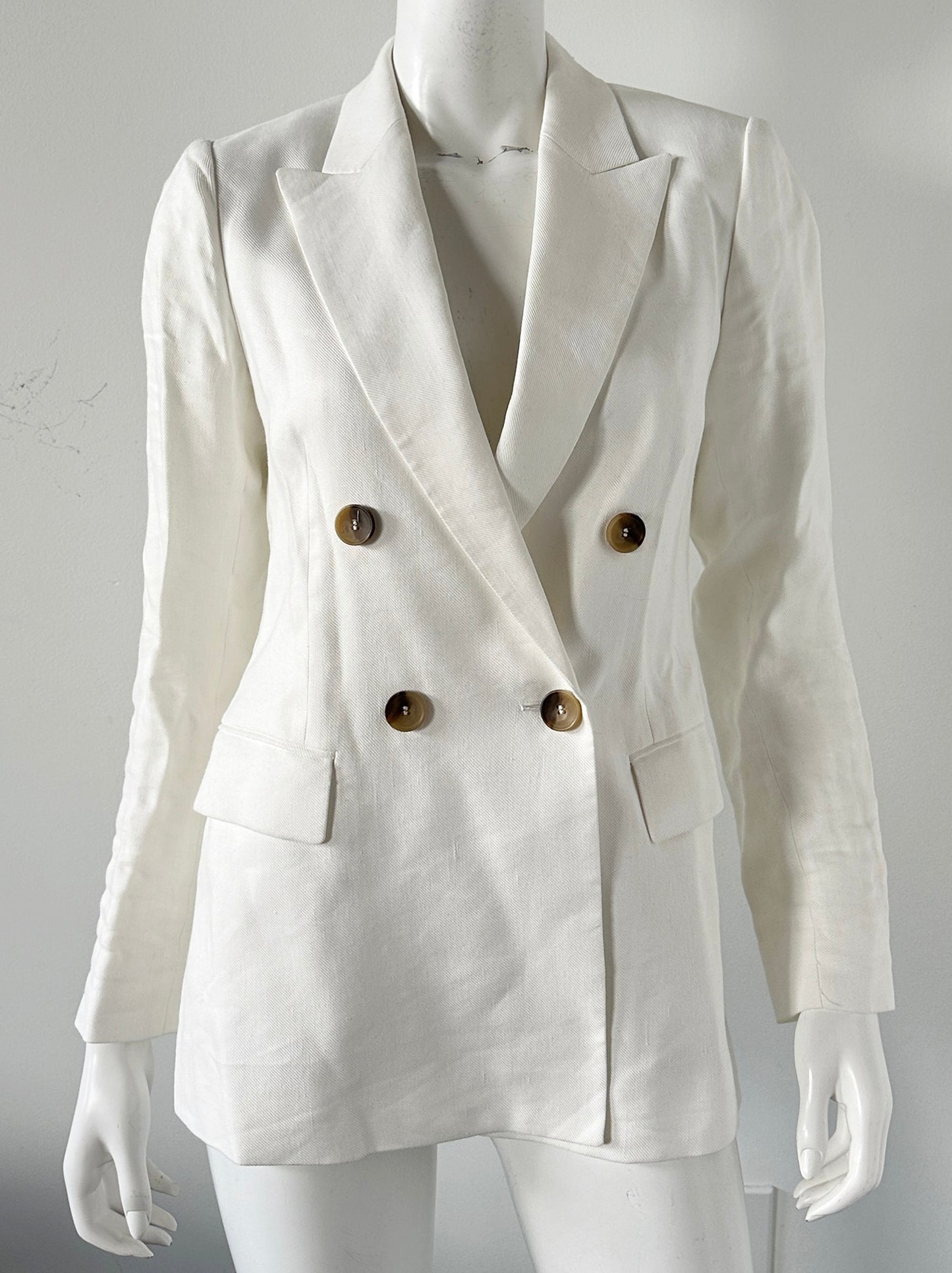 Lori Double Breasted Linen Blazer Size 6