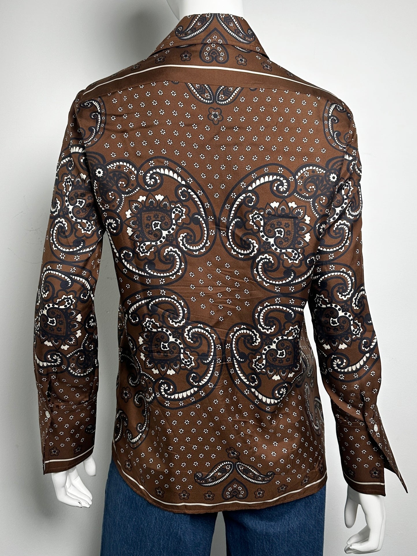 Paisley Print Silk Blouse Size Small