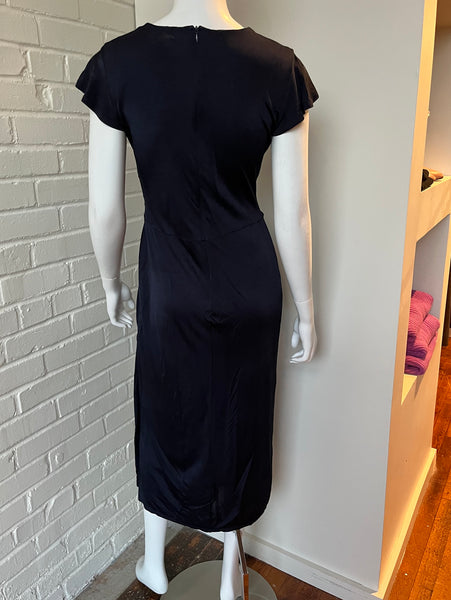 Cinched Waist Midi Dress Size 6
