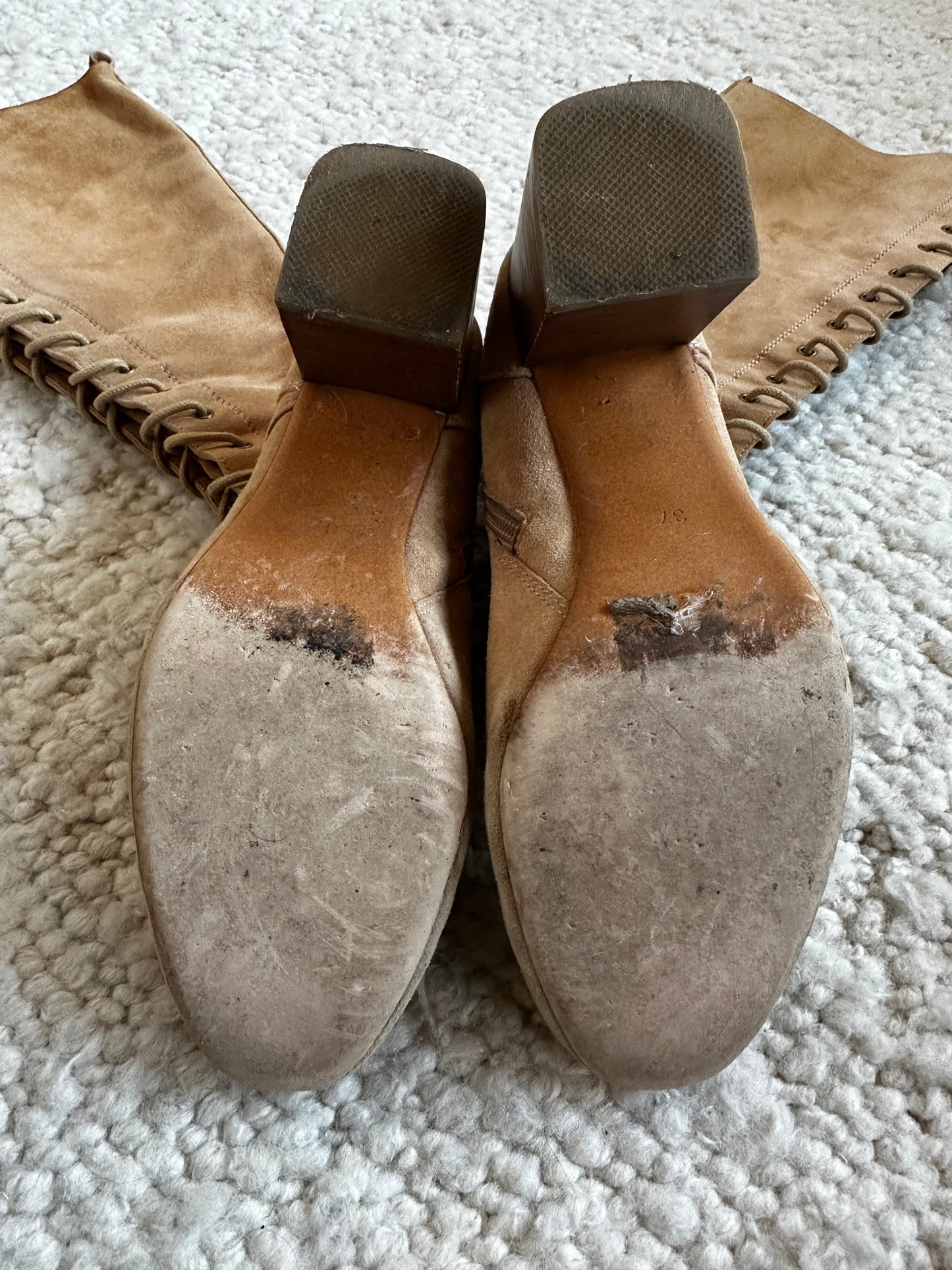 Kelsy Suede Tall Lace Up Boots Size 37
