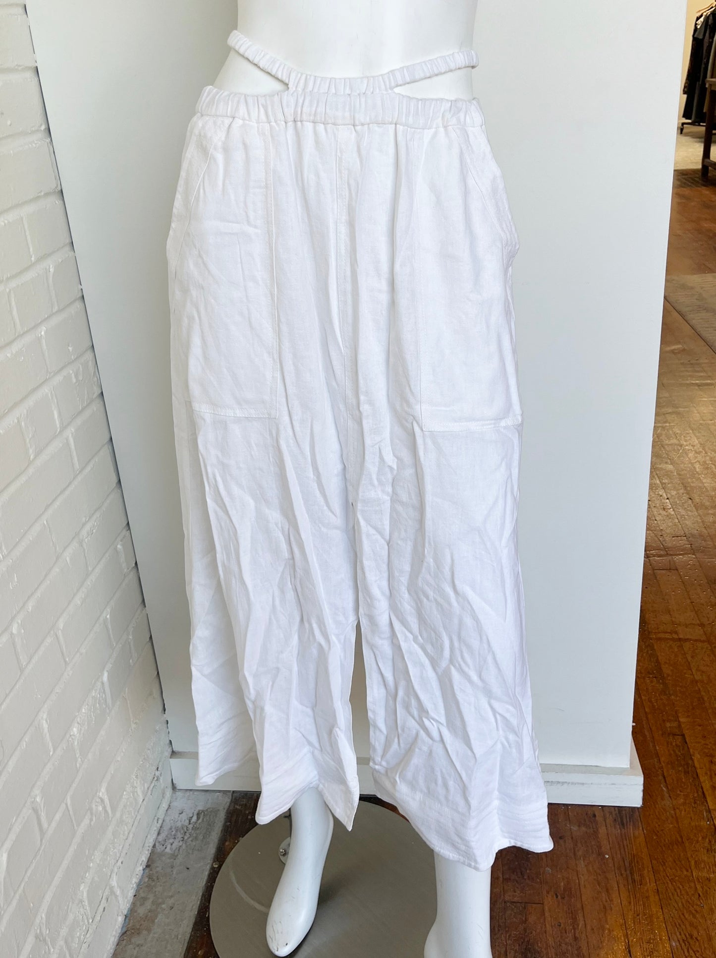 Stevie Washed Linen Cut Out Midi Skirt Size Small NWT