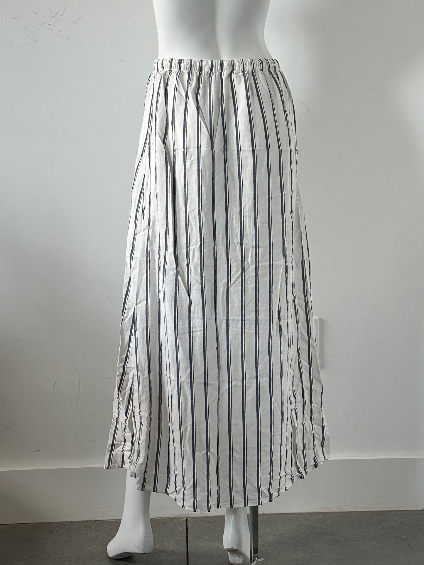 Thira Linen Striped Midi Skirt Size XS