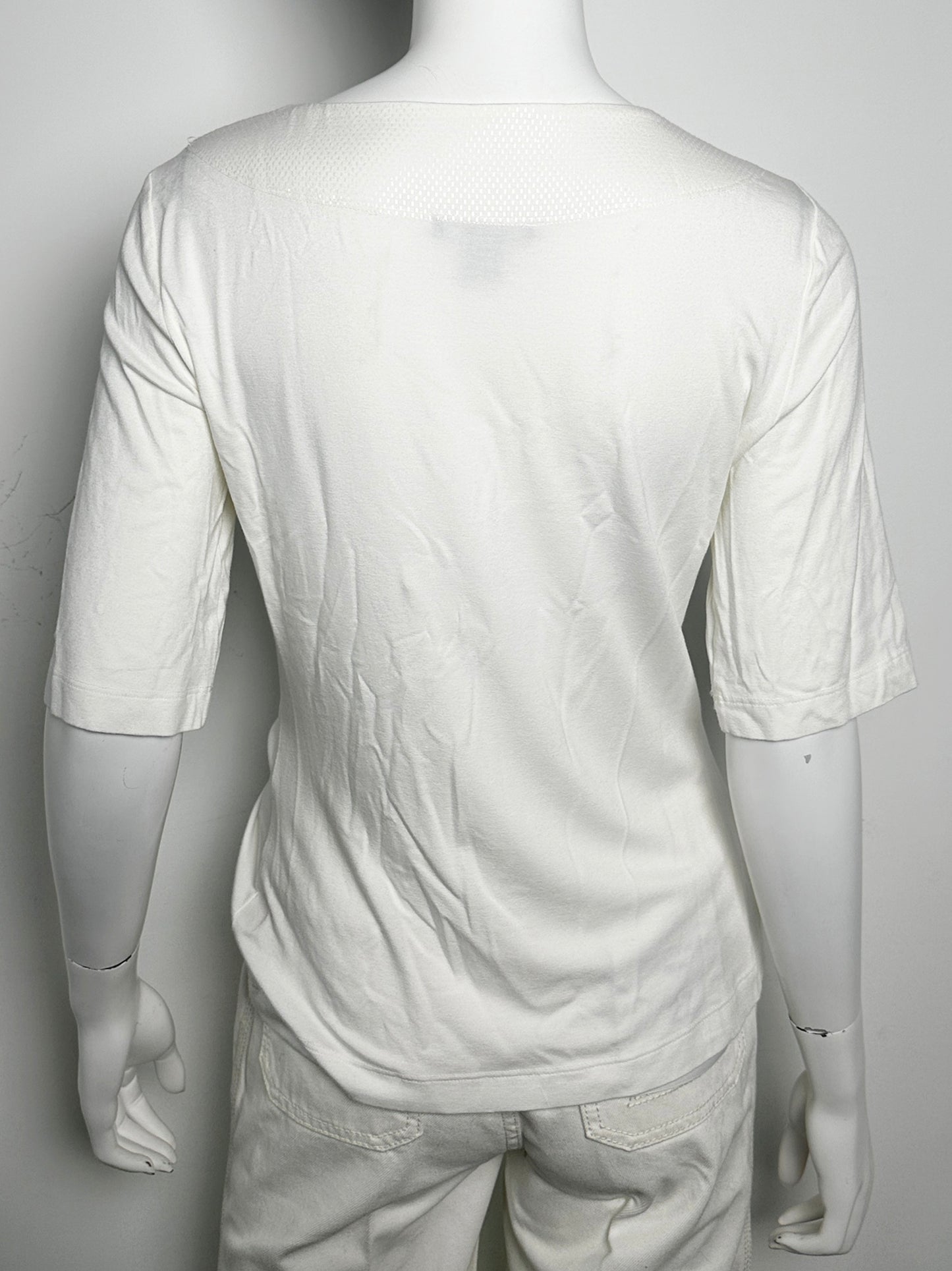 Mesh Trim Short Sleeve Tee Size Medium