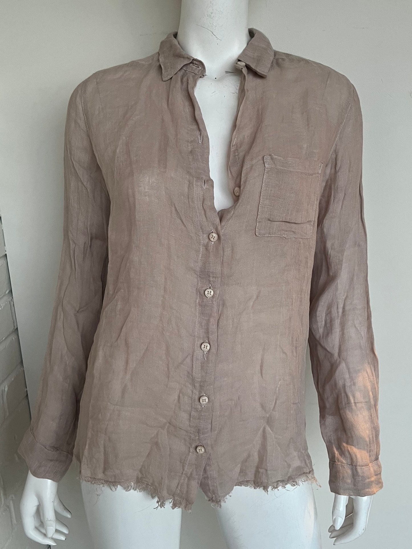 Linen Button Down Top Size Small NWT