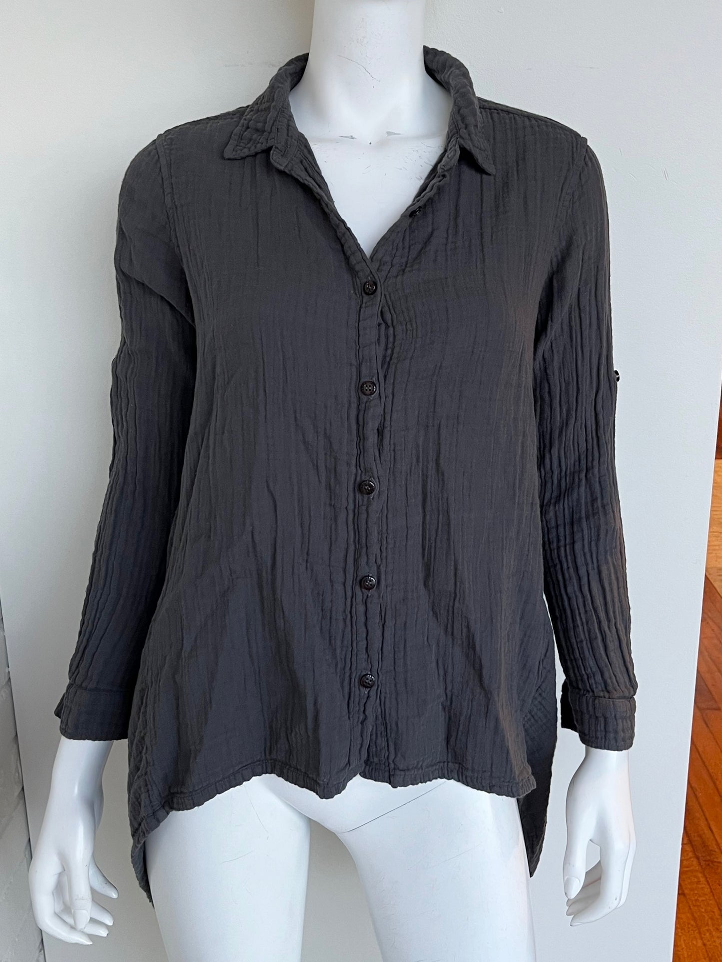 Linen Gauze Button Down Top Size Small