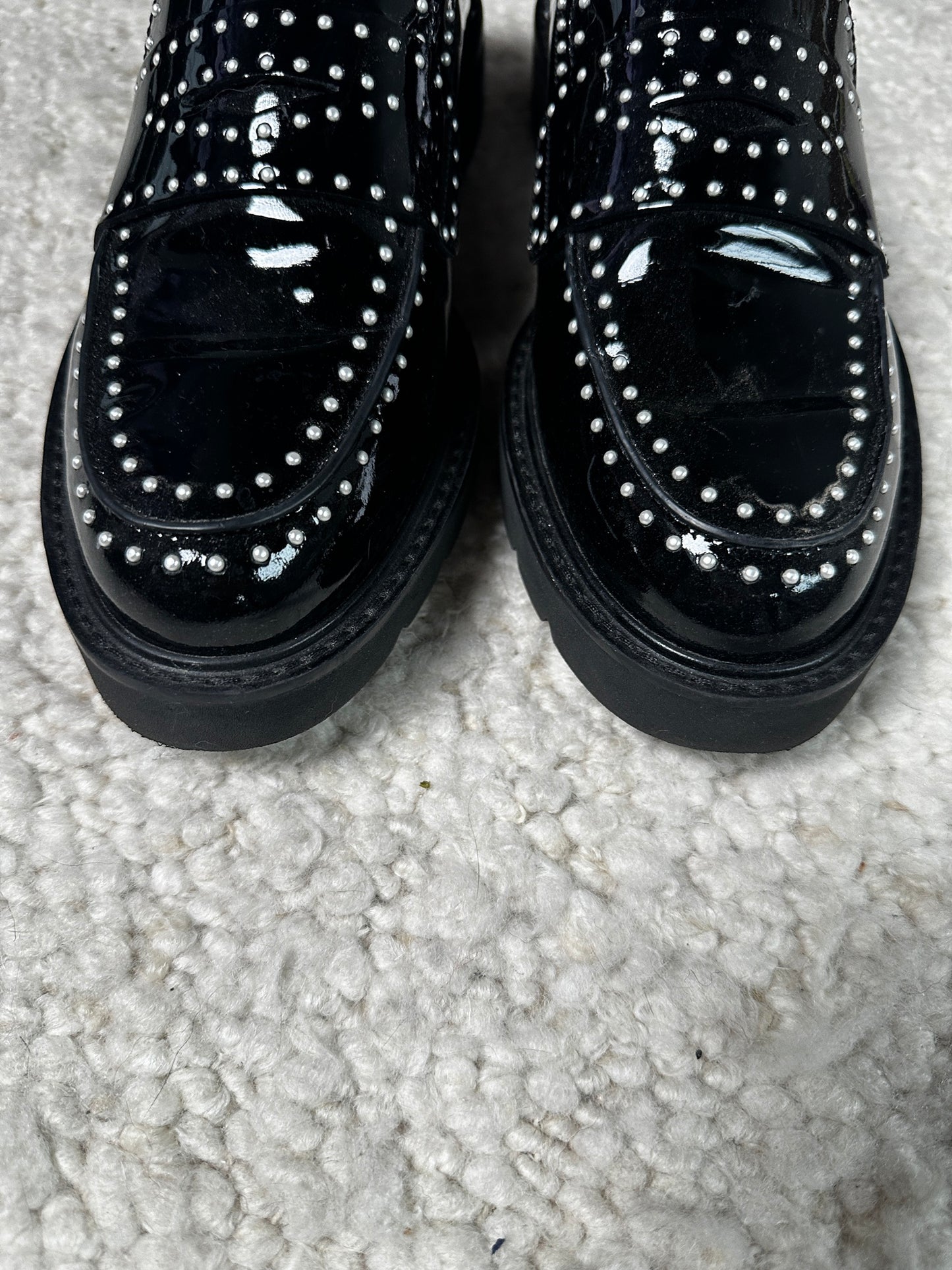 Parker Pearl Studded Loafers Size 38.5