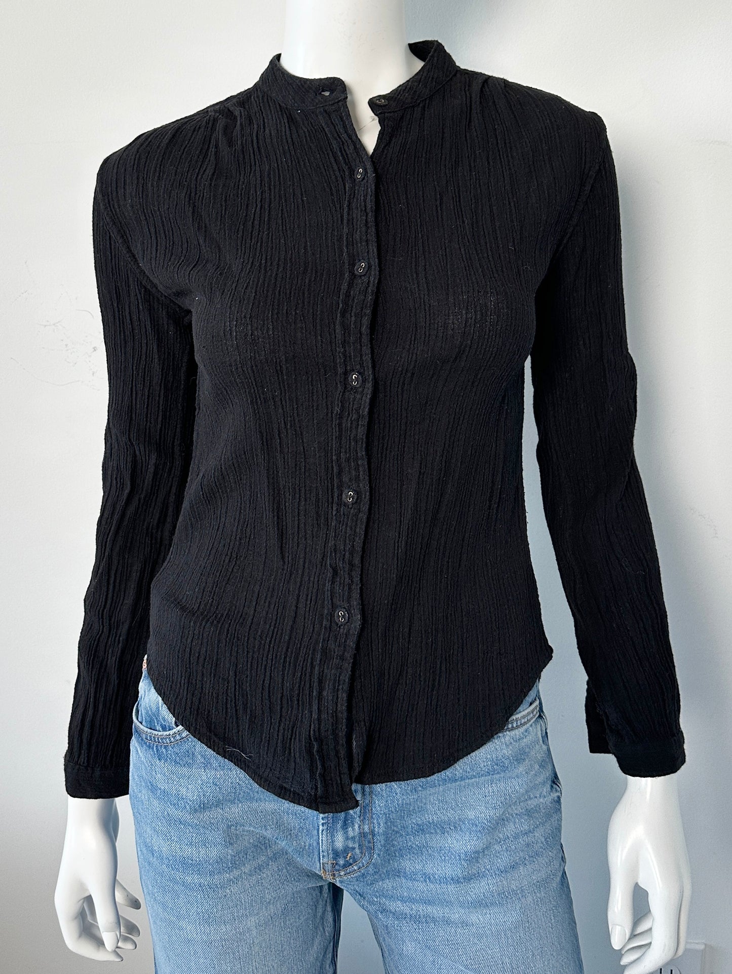 Cotton Crinkle Button Down Top Size Small