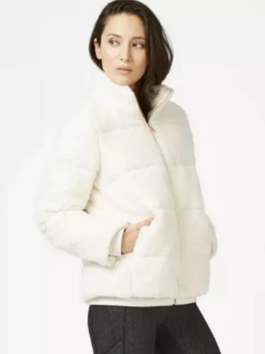 Faux Shearling Puffer Jacket Size Large