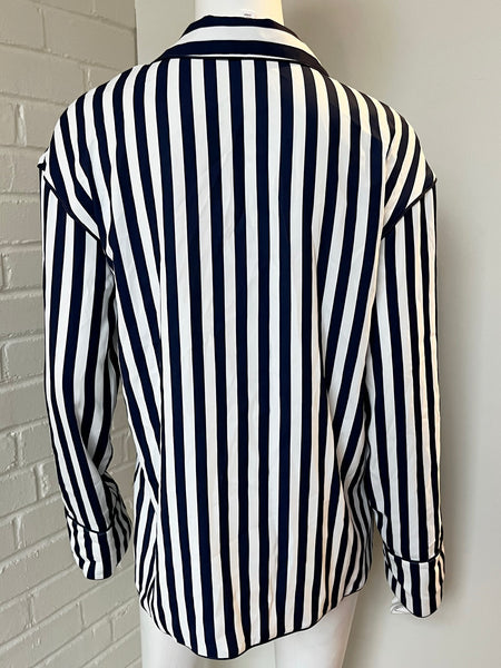Striped Satin Pajama Top Size Small