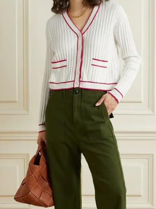 Athletic Ribbed Cardigan Size XS