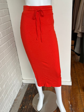 Alloy Rib Drawstring Midi Skirt Size Small