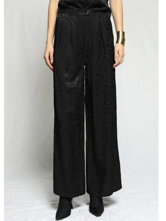 Leopard Satin Wide Leg Trousers Size XS