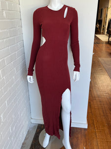 Mass Rib Carved Midi Dress Size XS