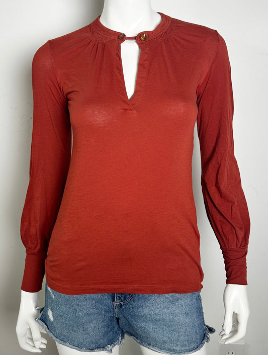 Long Sleeve Keyhole Top Size Small
