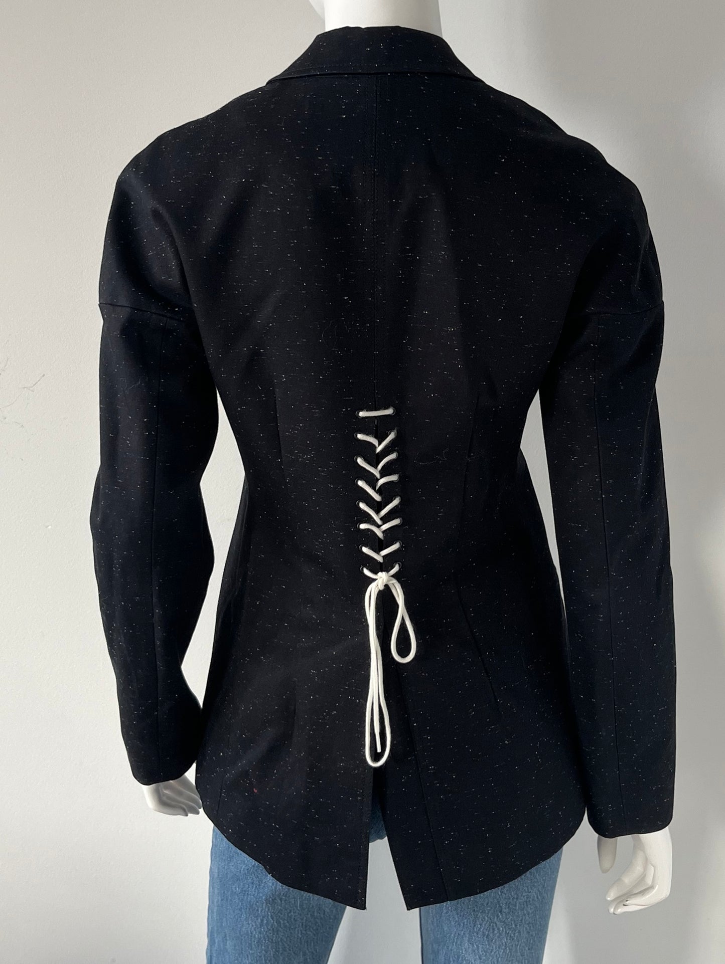 Luxe Twill Lace Up Blazer Size 2