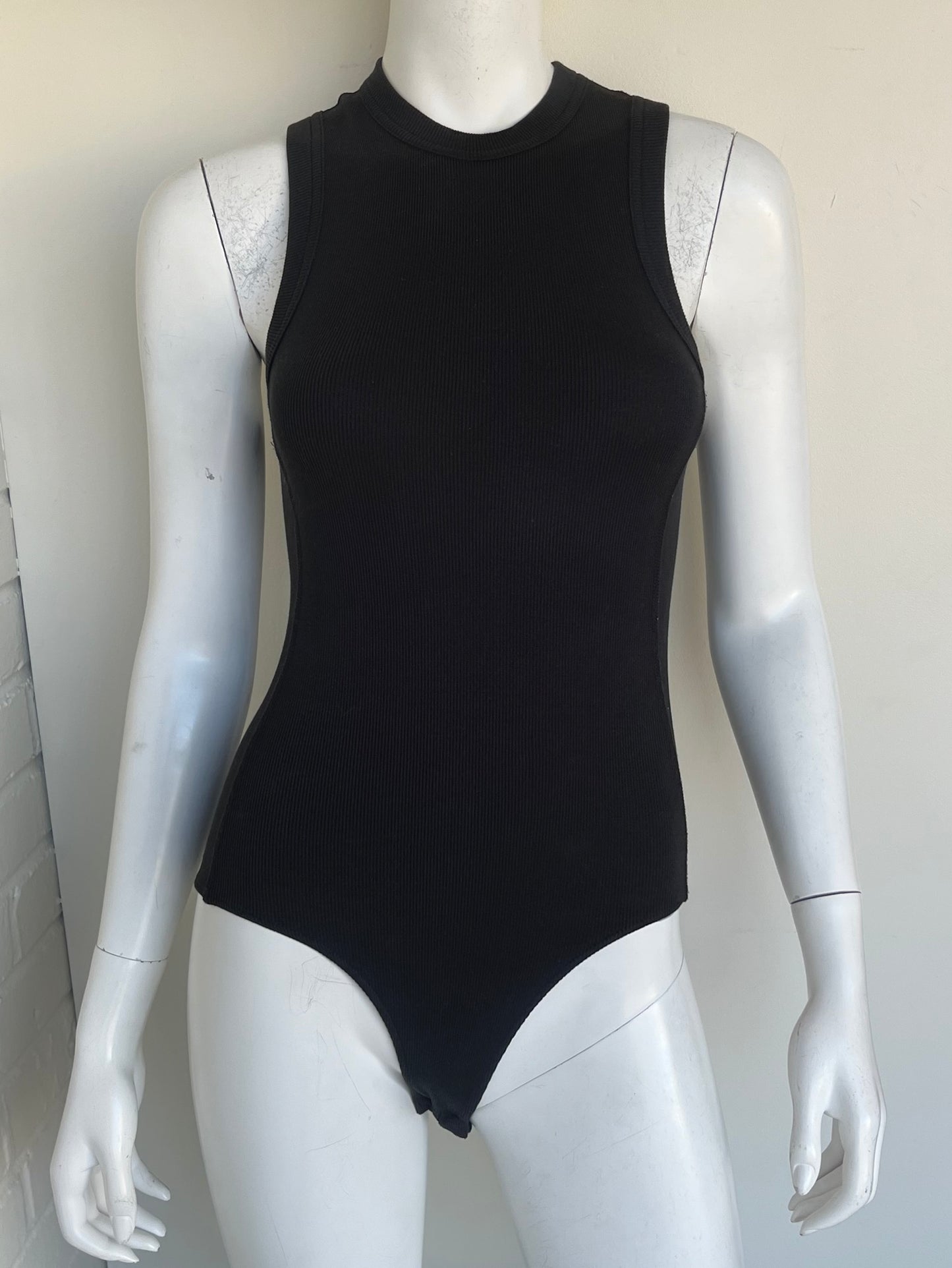 Ribbed Open Back Bodysuit Size Small