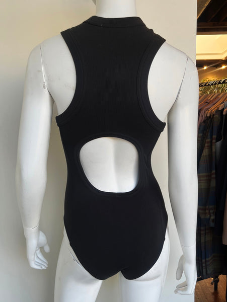 Ribbed Open Back Bodysuit Size Small