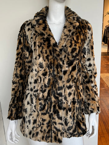 Juliana Animal Lux Faux Fur Jacket Size 2