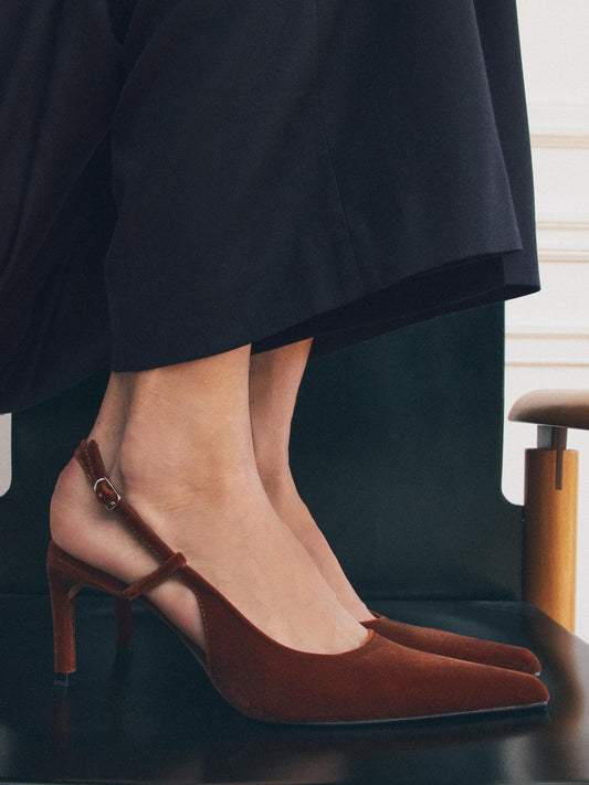 Velvet Slingback Pumps Size 38 NWOB