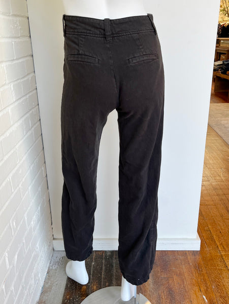 High Rise Cotton Twill Pant Size 0