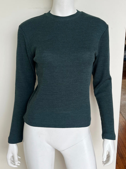 Ribbed Nipped Waist Top Size Small