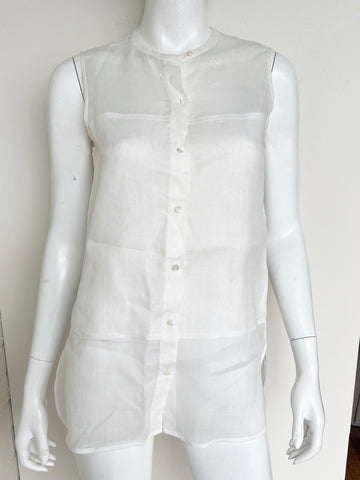 Sheer Sleeveless Button Up Top Size XS