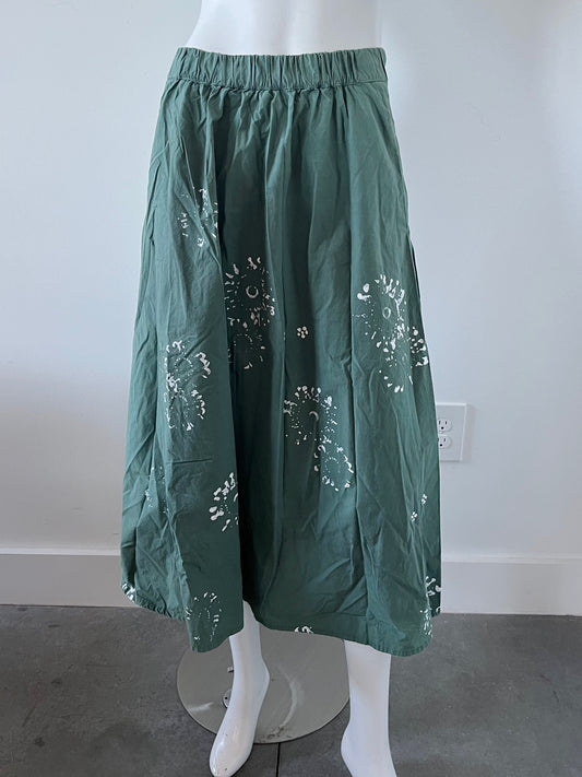 Cotton Printed Midi Skirt Size Large