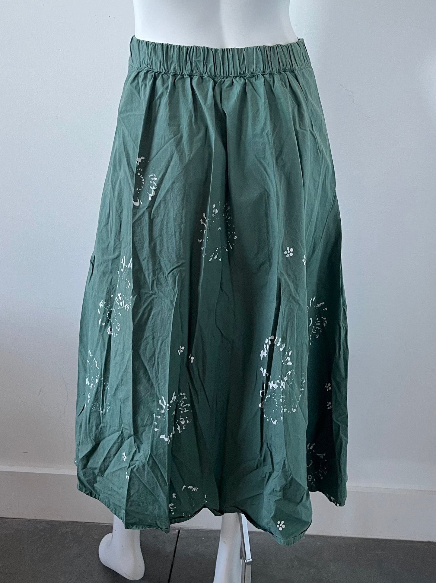 Cotton Printed Midi Skirt Size Large