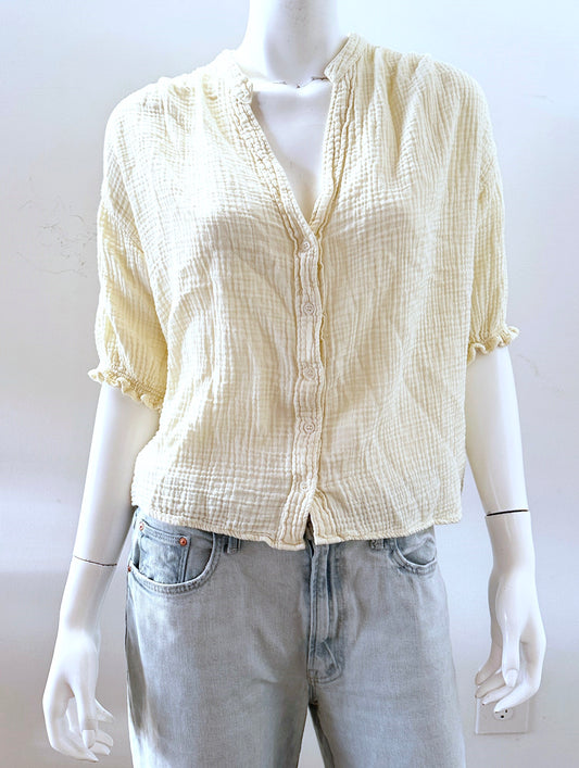 Cotton Gauze Short Sleeve Top Size Large