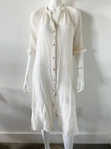 Crinkle Button Up Shirt Dress Size Small