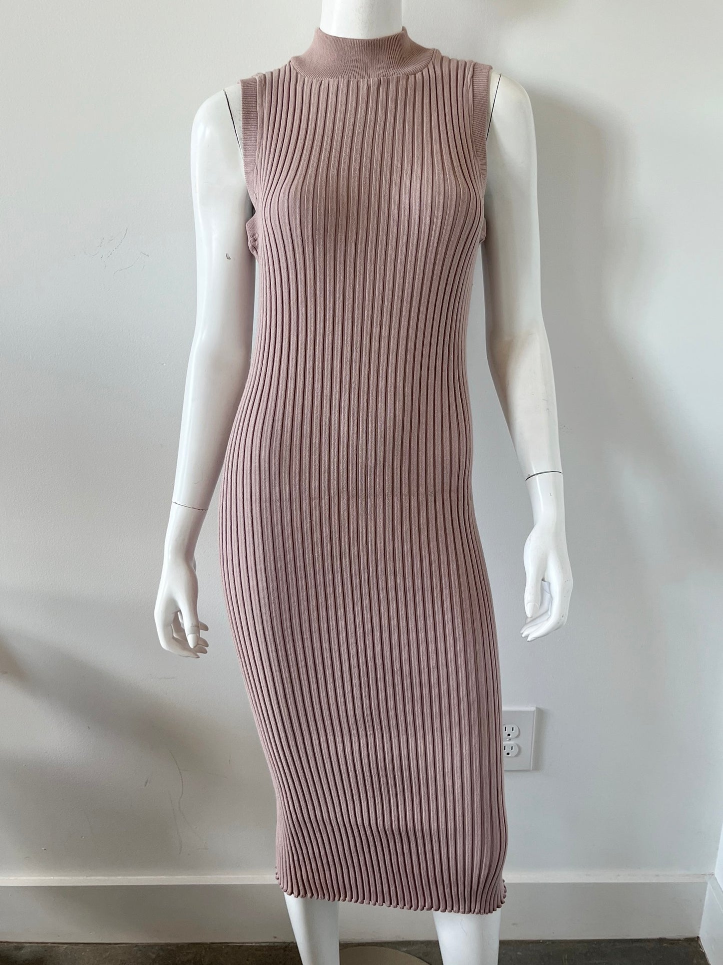 Ribbed Mock Neck Sheath Dress Size XS/Small