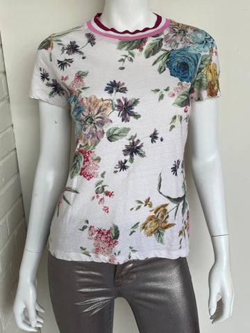 Espionage Linen Floral Tee Size 1/Small