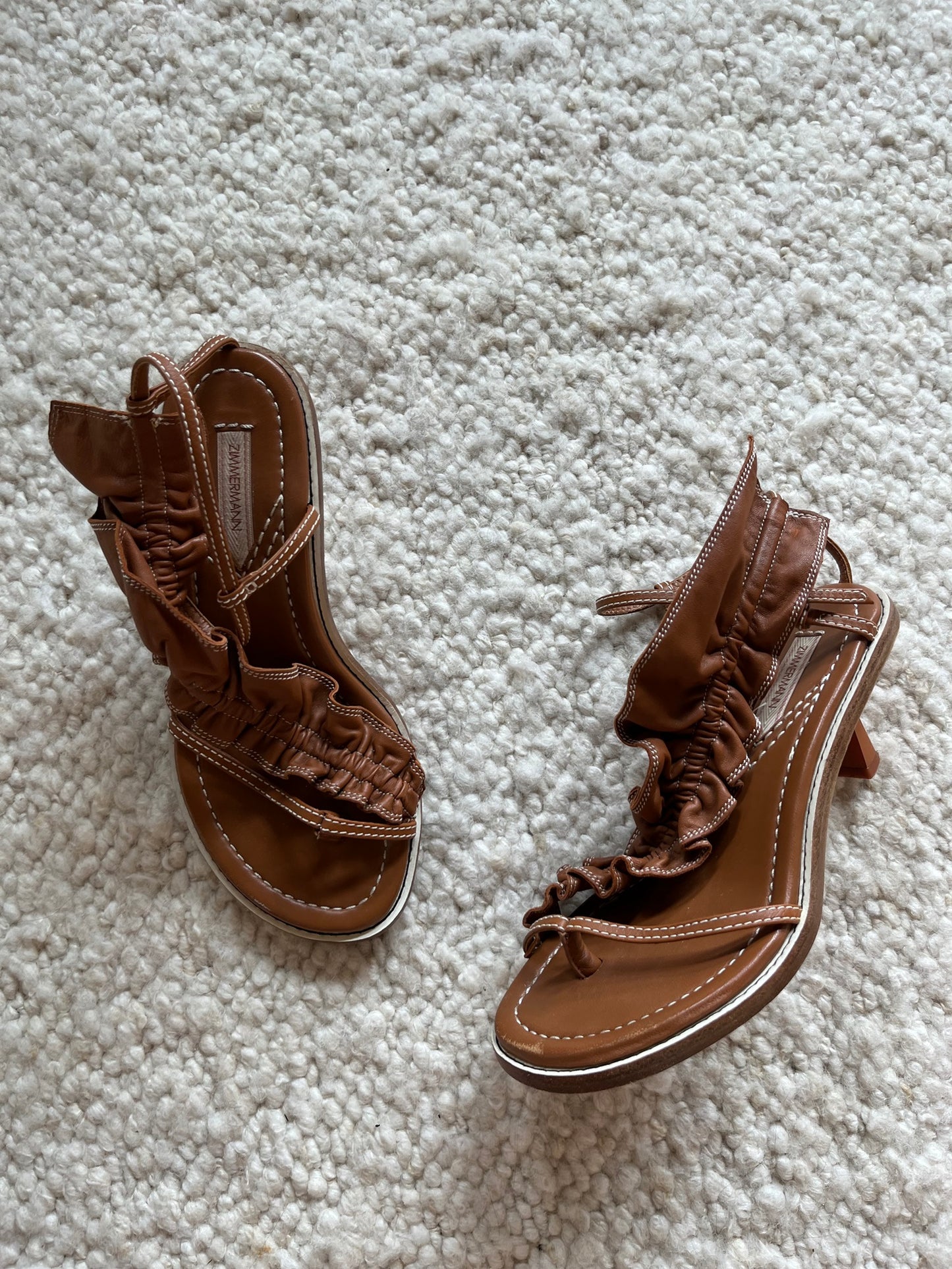 Skinny  Strap Ruffle Heels Size 39
