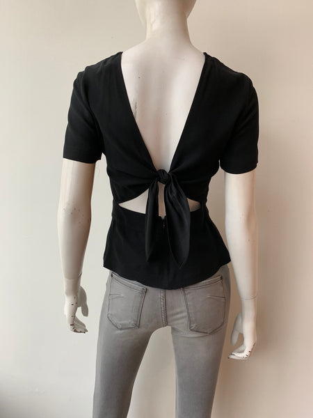 Karyn Tie Back Short Sleeve Top Size 2 - lesfilsconsignment