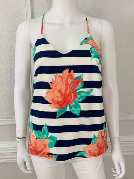 Striped Floral Top Size XS