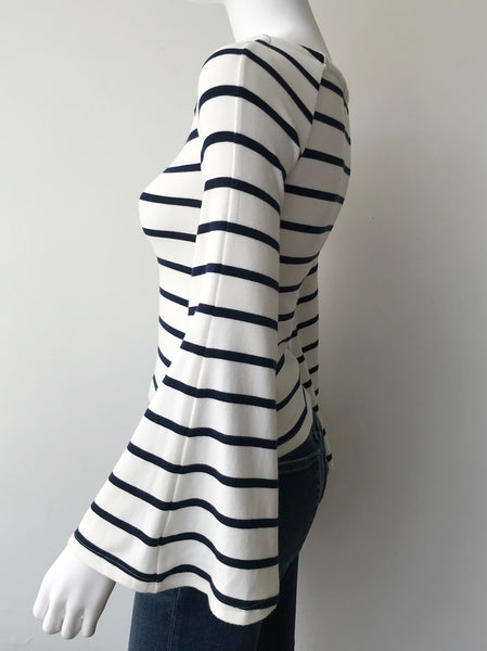 Striped Bell Sleeve Tee Size XS