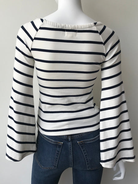 Striped Bell Sleeve Tee Size XS