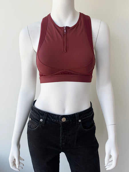 Bare Zip Front Crop Top Size Small