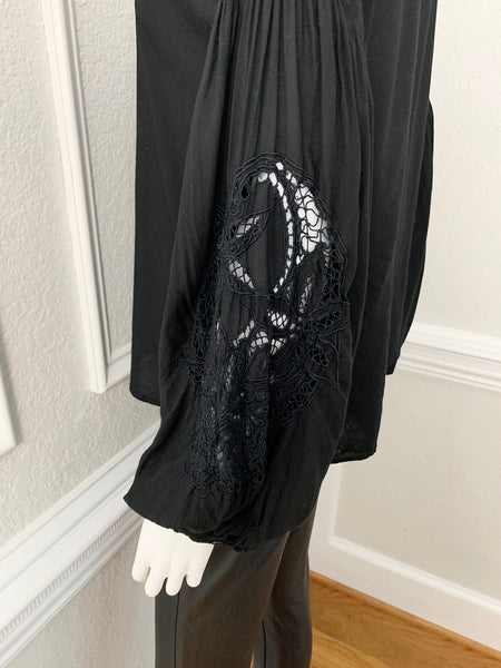 Juni Embroidered Sleeve Blouse Size XS