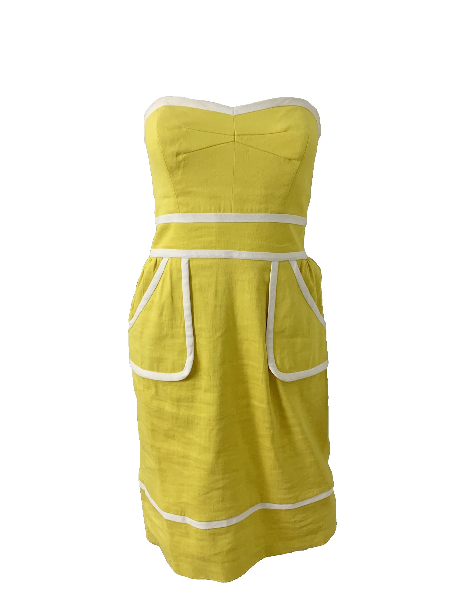 Strapless Linen Sheath Dress Size 4