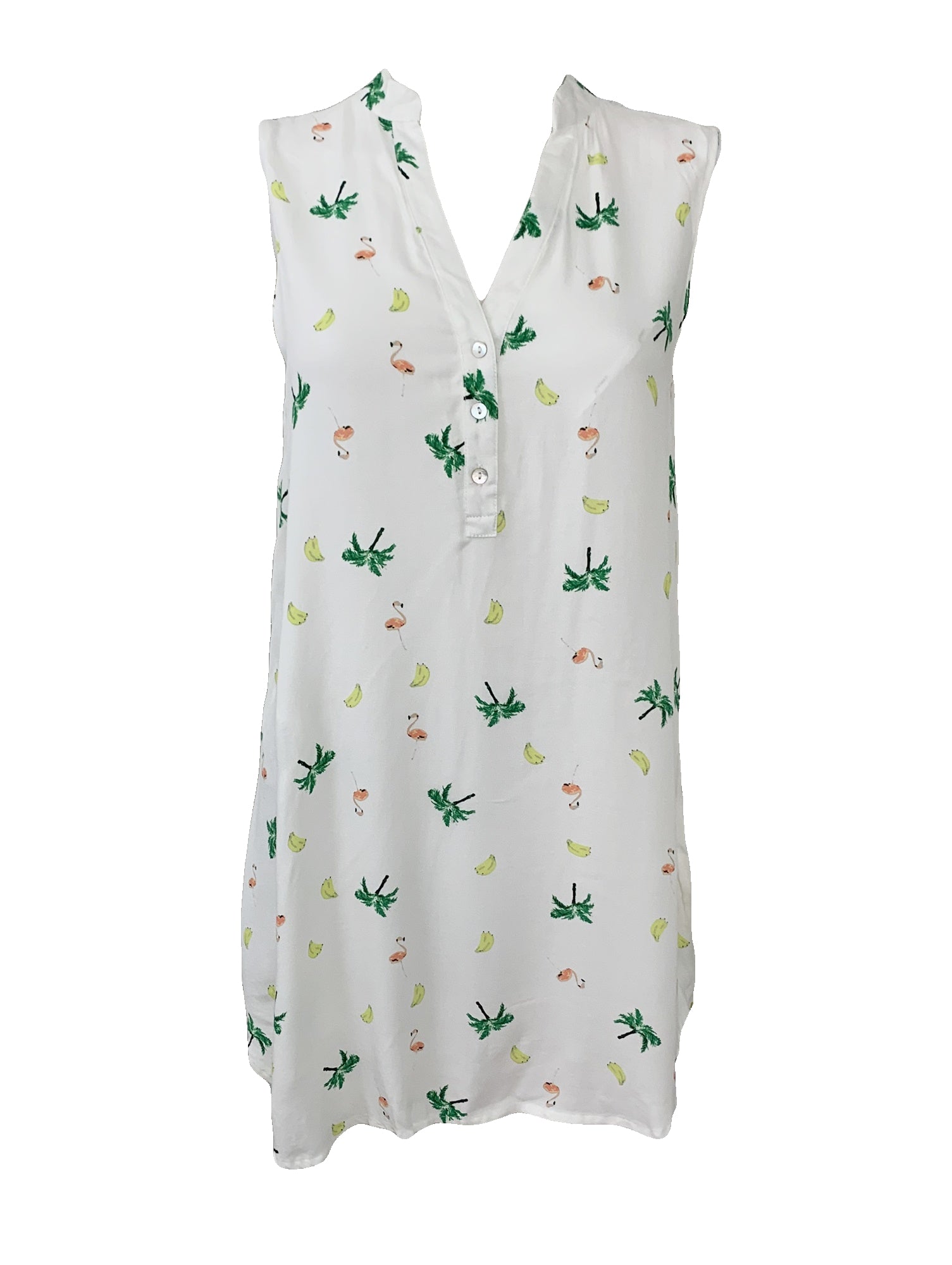Flamingo Fruit Salad Shirt Dress Size XS NWT
