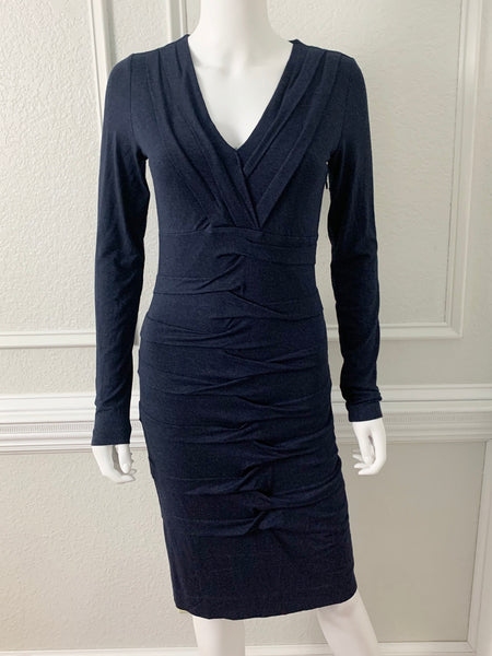 Long Sleeve Ruched Jersey Dress Size Small