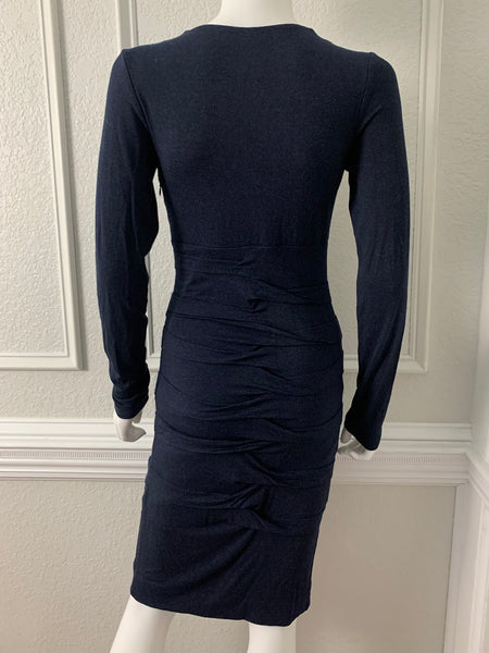 Long Sleeve Ruched Jersey Dress Size Small